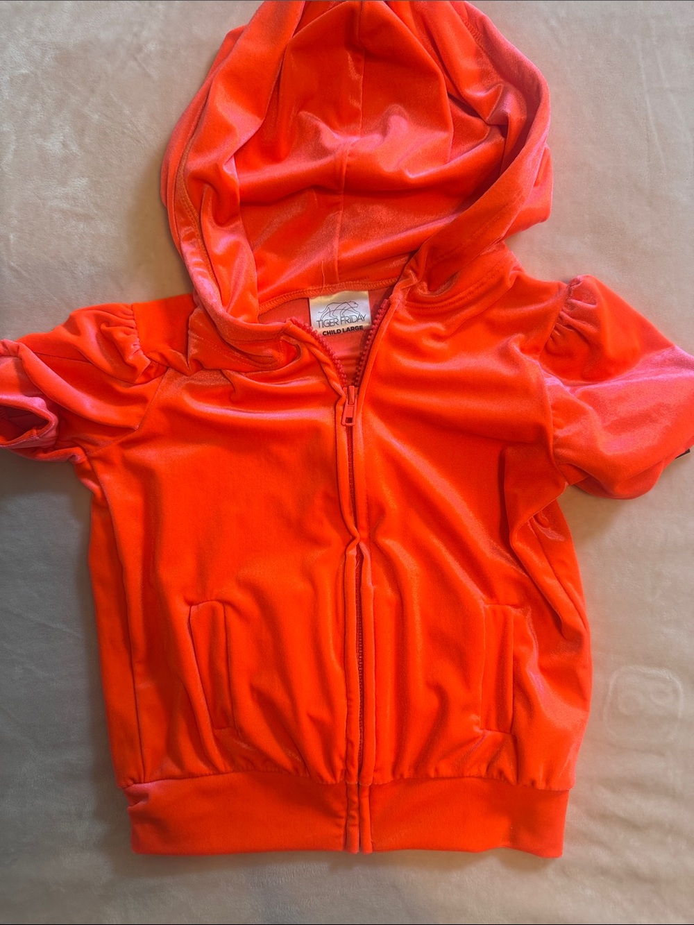 Girls Tiger Friday CL NWOT firebird Track Velour Short Sleeve Hoodie